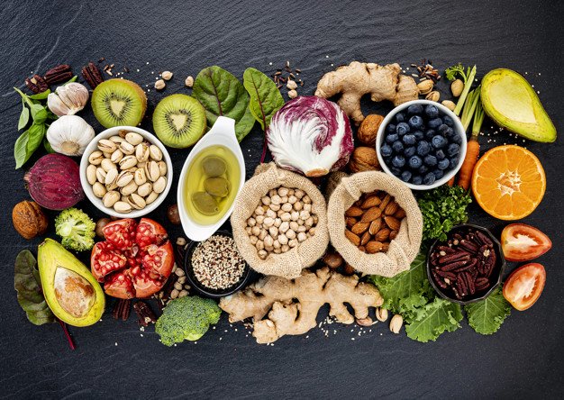 Ingredients for the healthy foods selection. The concept of heal